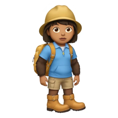 dora the explorer that looks like the tyler the creator meme with boots but he is a gorilla sticker