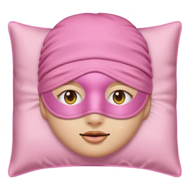  pink sleep mask face emji sticker