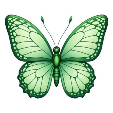 Green butterfly with dark green outline  sticker