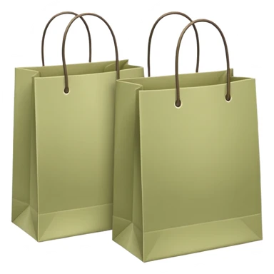 two pale olive shopping bags sticker