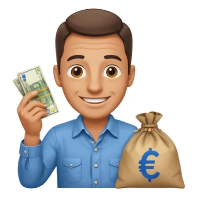 UNCLE WITH a bag of Euro MONEY sticker