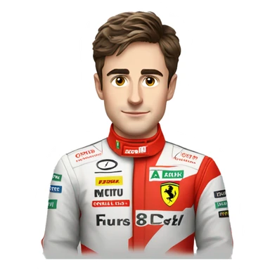 Charles leclerc in a Ferrari suit sticker