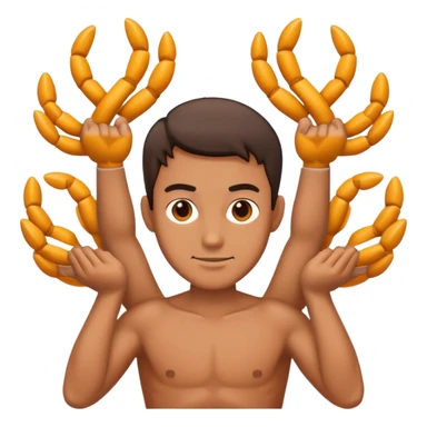 man with multiple arms, like a Hindu deity sticker