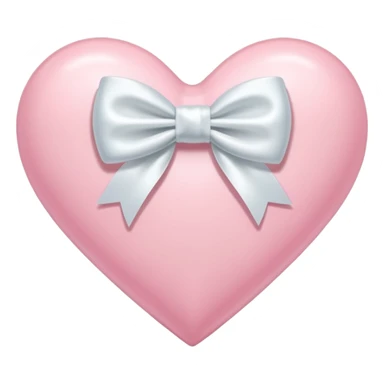 pastel pink heart with a white bow sticker