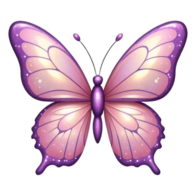 Light pink glitter butterfly emoji sticker