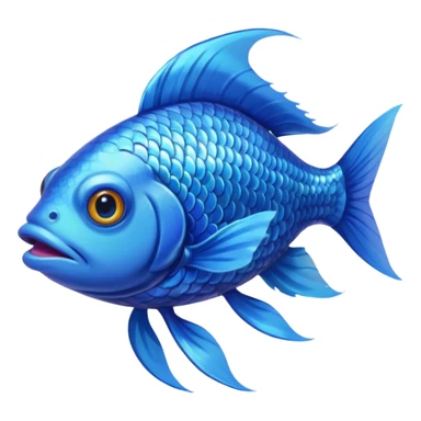 fish with blue hair looking into camera sticker