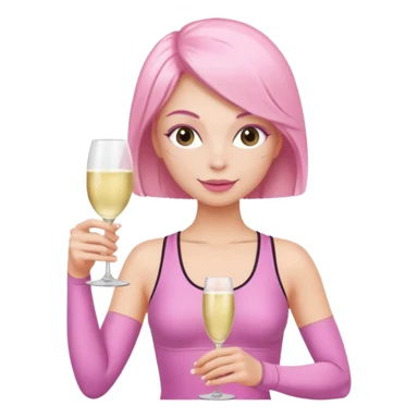 pink pilates prosecco sticker