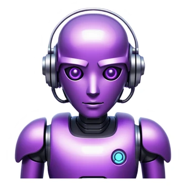 glitter purple cyberpunk robot sticker
