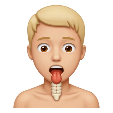 a person fake choking themselves sticker