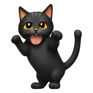 Black and orange cat sticking up its middle finger sticker