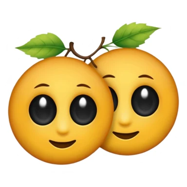 emoji, feuille d'érable couleur vermeille, deux yeux ronds noirs brillants sticker