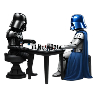 R2D2 playing chess with darth vader sticker