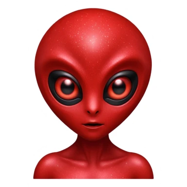 red glitter alien sticker