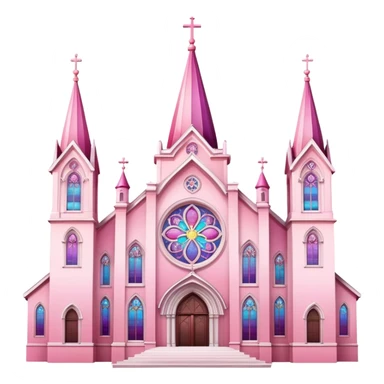 romantic pink-white-gradient church  sticker