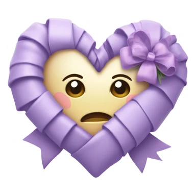 a lavender heart wrapped by a pastel lavender  bow with lavender flowers sticker