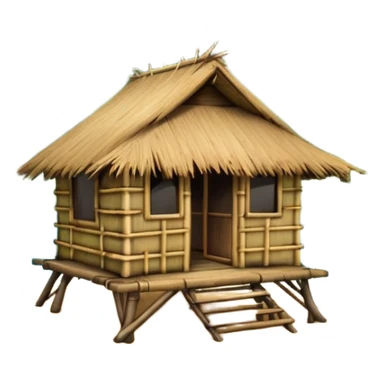 bamboo hut in Volcano Island sticker