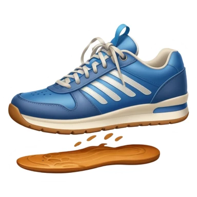 a foot wearing a sneaker pressing on the ground, leaving a visible shoe print beneath. Rounded, glossy, smooth, soft shadows, white background.


 sticker