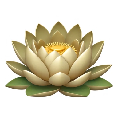 A closed khaki lotus sticker