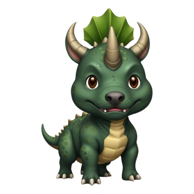 Black pitbull dressed as a triceratops black sticker