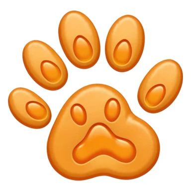 a very light pale pastel yellowy orange pawprint sticker