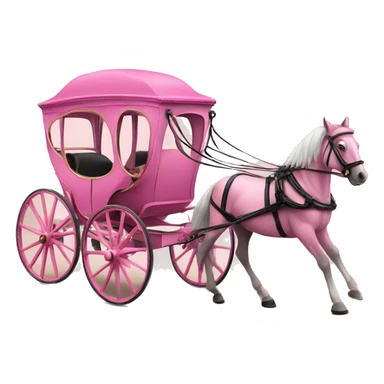 Realistic pink horse and carriage  sticker