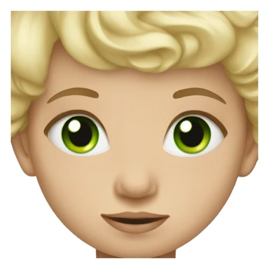 baby with green eyes, blonde hair sticker