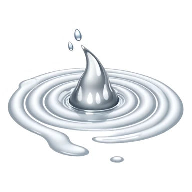 a puddle of white and silver liquid sticker