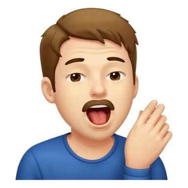 man Yawning  no hand sticker