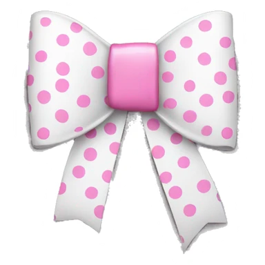 White bow with pink dots  sticker