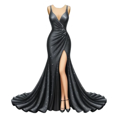 black glittery prom dress sticker