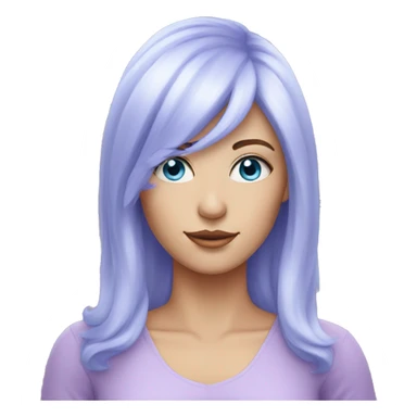 white woman with blue eyes and lilac wig sticker