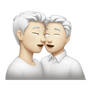 2 gay white love and kiss sticker