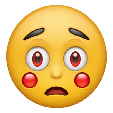 Exhausted emoji with red eyes sticker