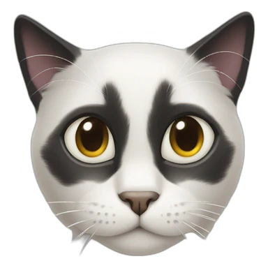 Black cat white nose sticker