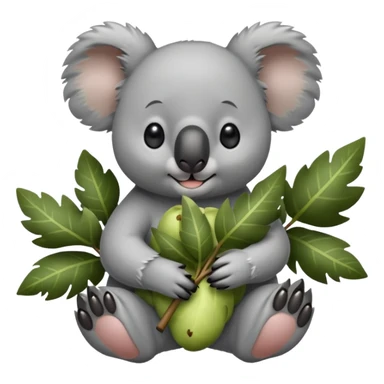 KOALA IN CHANGE WITH LEAVES sticker
