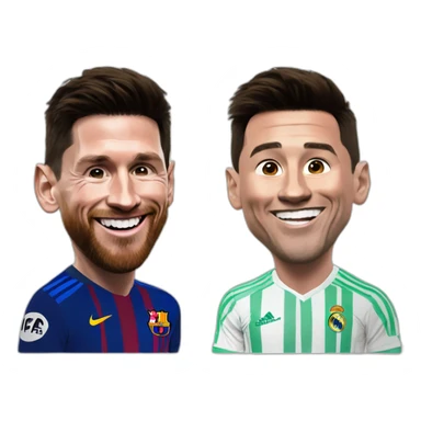 Lionel Messi laughing in ronaldo sticker