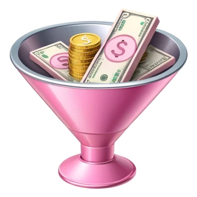 pink money in the sales funnel sticker