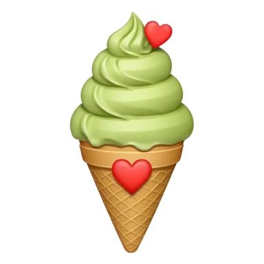 heart shape matcha ice cream heart cone heart heart heart sticker