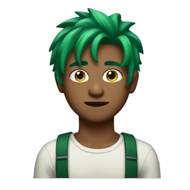 a person with green hair scar on his right eye a scar on his chest and only 21 years old sticker