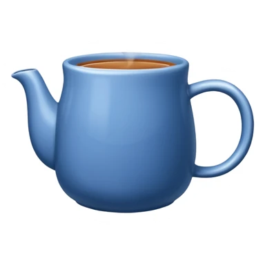 visibly steaming plain blue mug of tea sticker