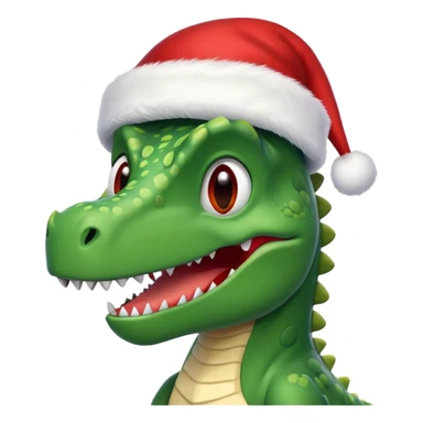 Dinosaur wearing Christmas hat  sticker