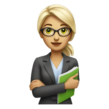 woman profession architect holding blueprints. She has green eyes sticker