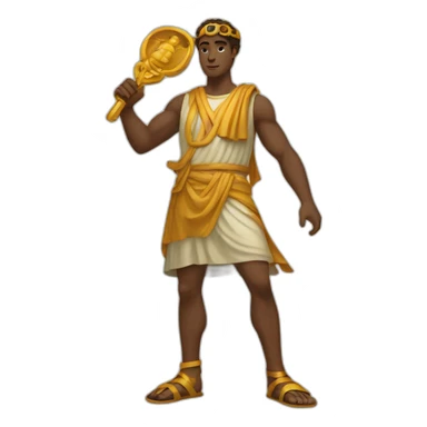 Hermes mythologic god with sandals sticker