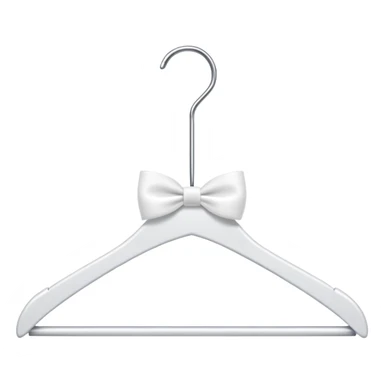white clothed clothing hanger with white bow sticker
