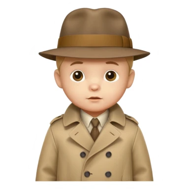 bear baby detective sticker