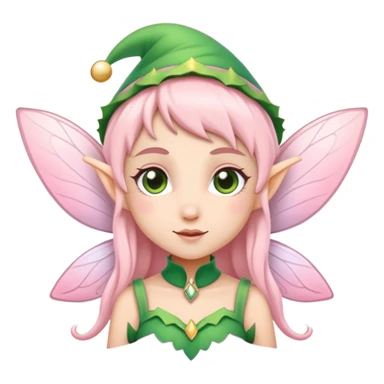 Fairy elf soft green and soft pink colour  sticker