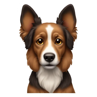 Brown dog  with black long fluffy ears  sticker