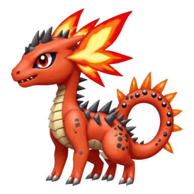 Splash-patterned emotional sparky sparky boom boom painful Meloetta-Guilmom-Salandit-Trico-Pokémon-Fakémon-fusion-hybrid-creature sticker