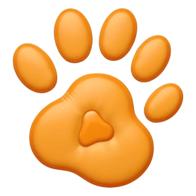 a very light pale pastel yellowy orange pawprint sticker