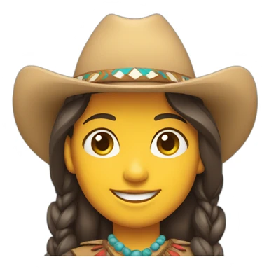 native american cowgirl smiling sticker